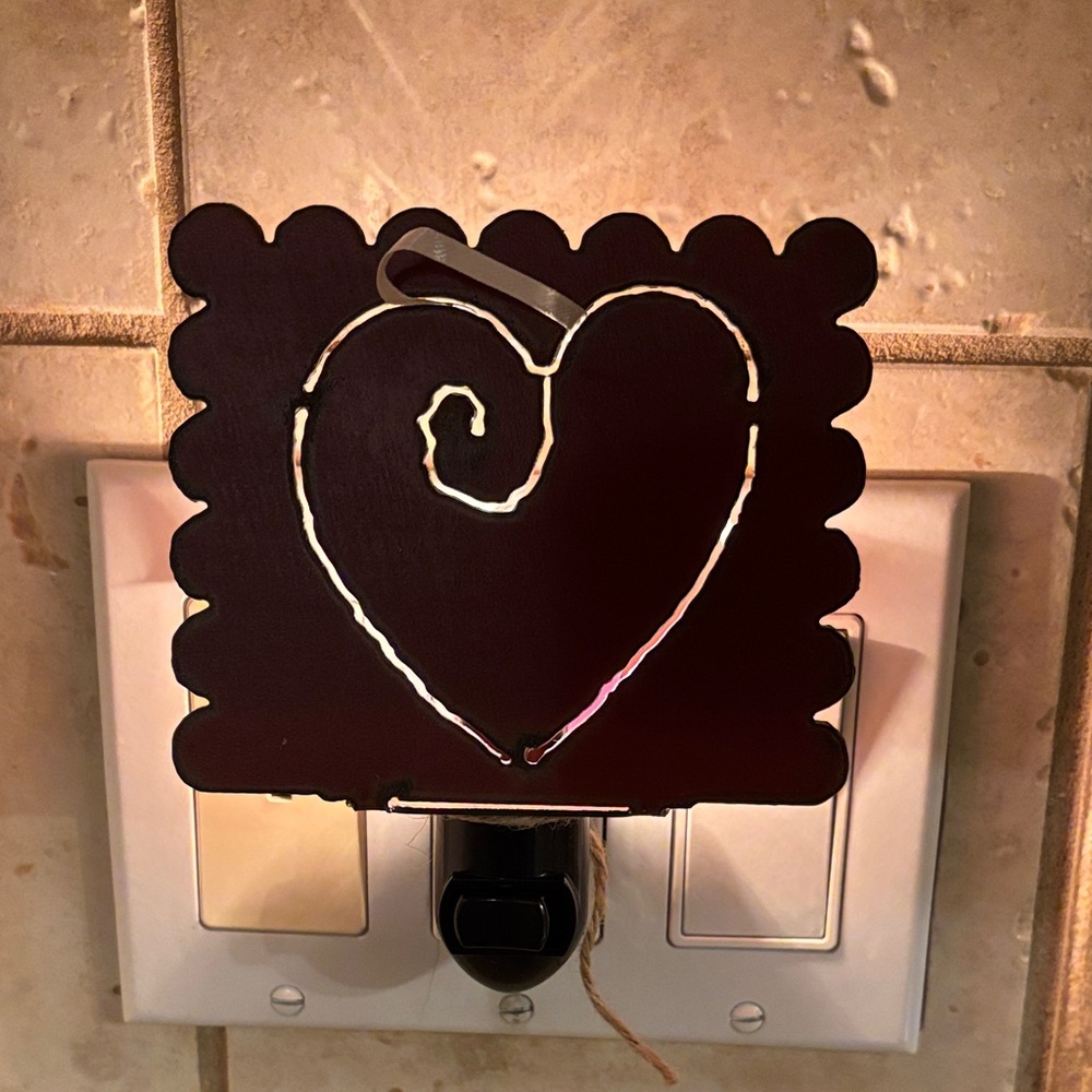 Heart Design Night Light Wall Decor